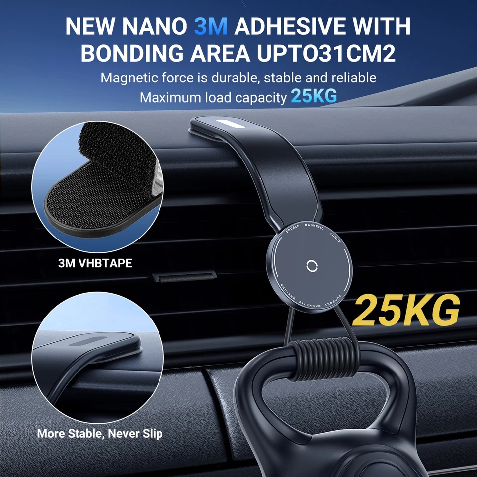 NEW Magnetic Car Mount Phone Holder Charging Or Not Charging For iPhone 1/2/4pc - Image 4 of 4