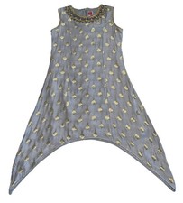 Doll India Gold Brocade Beaded Kurti Tunic Dr...