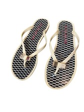 Coach Landon Sandals Womens Size 8 Black Flip Flop Thong Bow Logo Rubber