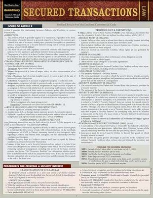 Secured Transactions: a QuickStudy - Pamphlet, by Vollweiler Debra - Very Good