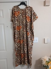 African Dera Kaftan Dress One Size Multi Color