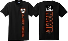 JUST RIDE CUSTOM NUMBER PLATE T SHIRT MX MOTOCROSS PERSONALIZED MOTO