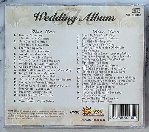 Wedding Album ~ 2CD's ~ Percy Sledge, Cyndi Lauper, Angry Anderson, Air Supply.. - Picture 2 of 4