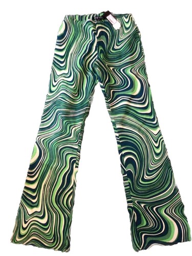BNWT Motel Ripple Green 70s Trousers Size XS
