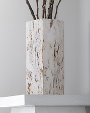 Blumenvase Travertin Naturstein Luxus Vase für Deko Trockenblumen 245 x 88 mm