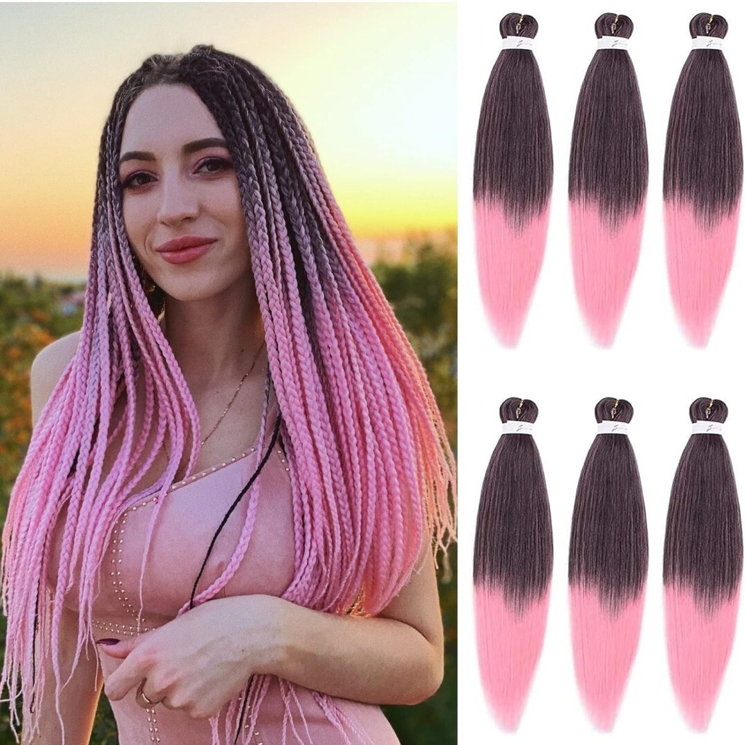🩷Pre Stretched Braiding Hair Extensions X1 Braids Dreads Ombre