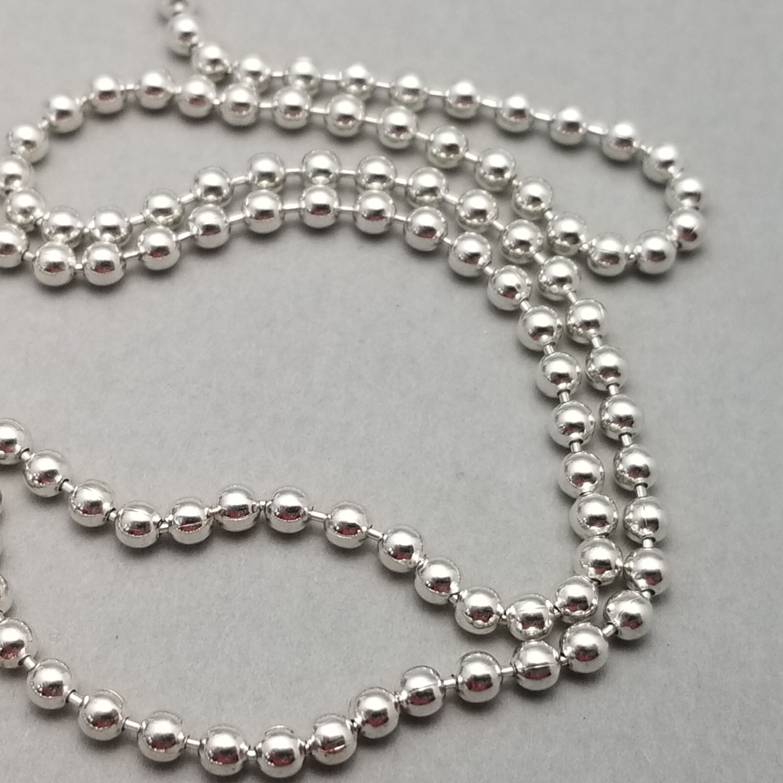Solid Sterling Silver Ball Bead Chain Necklace 925 Long 86cm (34") 13