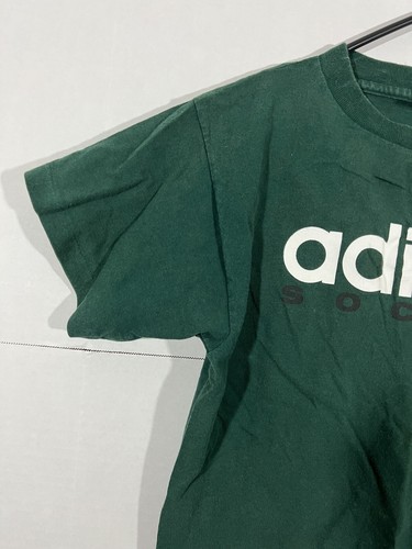 VTG Adidas Soccer Single Stitch Short Sleeve Green Boys Sz L Cotton Made In USA - Picture 8 of 12