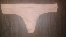 Vs Pink Cotton logo waist thong Panty NEW SIZE Small Peachy Pink