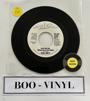 Total Unity - Rock Your Box (Wanna Rock Your Radio) (7'', Single, Promo) Vinyl EX