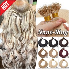 THICK 200S 1G Nano Ring 100 Remy Human Hair Extensions Micro Loop Beads Blonde