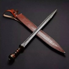 HANDMADE DAMASCUS STEEL SWORD HUNTING SWORD BATTLE VIKING SWORD 