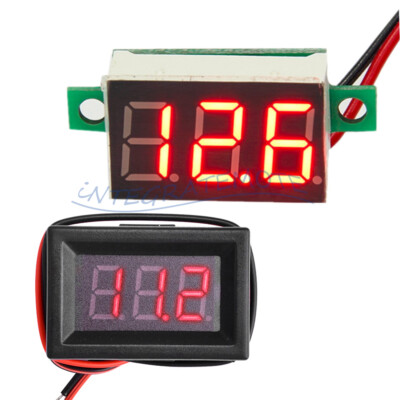 5pcs DC 2.4-30V 2-Wire Voltmeter 3-Digit LED Display Volt Meter Voltage Tester e