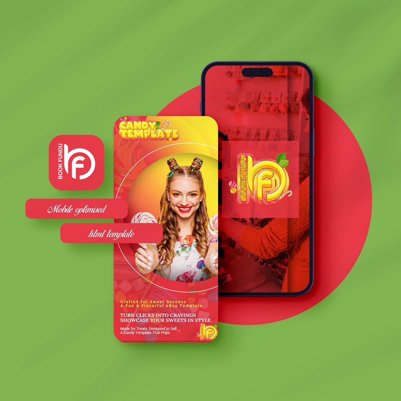 Bright Candy eBay Listing Auction Template – Perfect for Confectionery Sellers