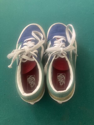 Vans Old Skool Kids Shoes Size Color Blue Green Yellow