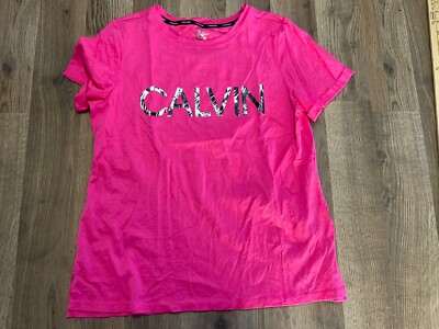 Calvin Klein Collection Shirt, Women's Size Medium, Pink, CALVIN Print