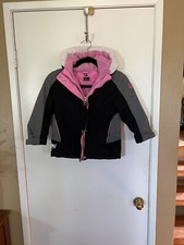 Back to School Girls ZeroXposur Hooded Jacket Black Pink , Size 6/6X