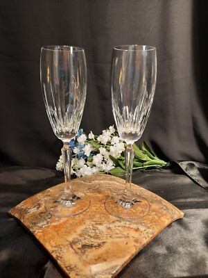 2 Schott-Zwiesel AEGEAN Crystal Champagne Flutes Glasses Pair Set