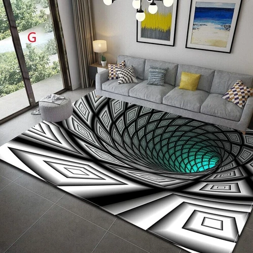 3D Vortex Illusion Carpet Entrance Door Floor Mat Abstract Geometric Optical - Picture 19 of 42