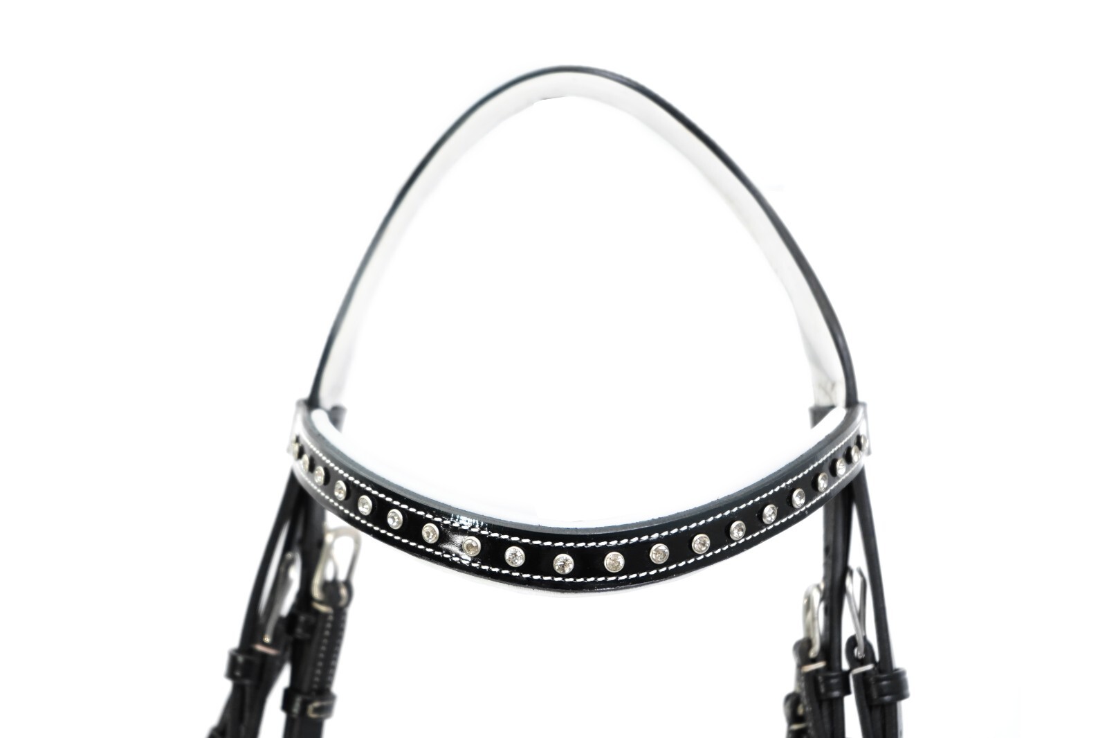 English Bridle Handmade Stylish Black Top Dressage Competitive Horseback Riders