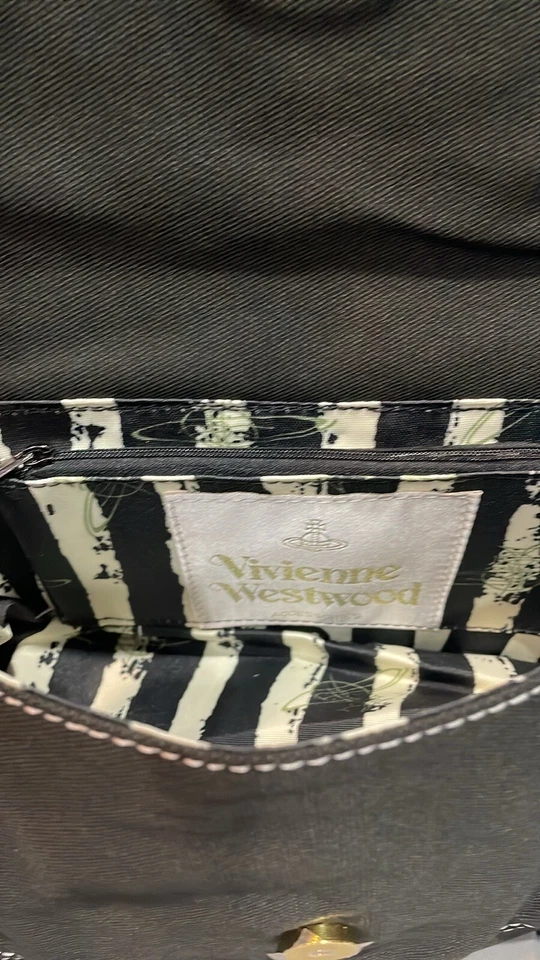 Vivienne Westwood Edgewear Shoulder Bag Denim Gold Big Orb Gold With Tags - Image 4 of 4