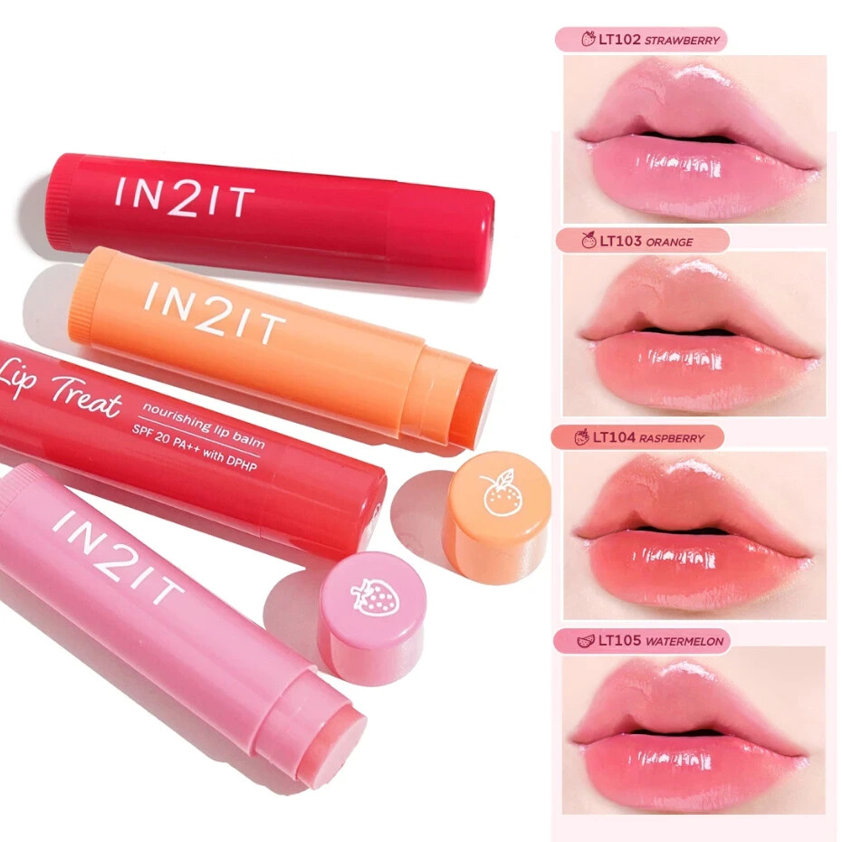 SET 4 x IN2IT Lip Treat Nourishing Lip Balm SPF20 PA++ Lightweight
