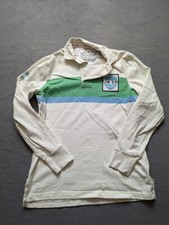 Jack Wills Rugby Polo Shirt Long Sleeve GBR Biege/White Mens Size S