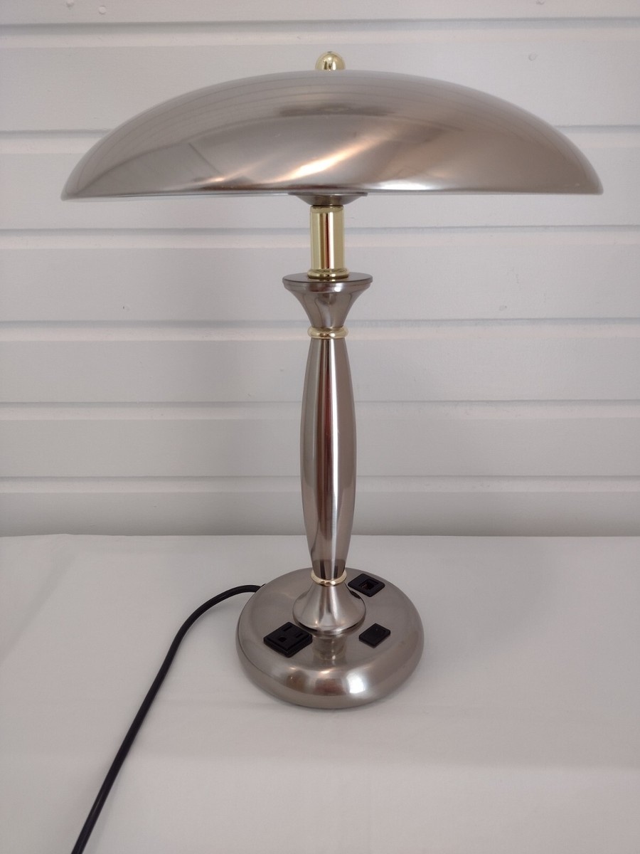 米国ヴィンテージ 1970' ミッドセンチュリー UFOアトミックメタルランプ Vintage Chrome Atomic Table Desk Lamp Flying Saucer/UFO Shade Mid