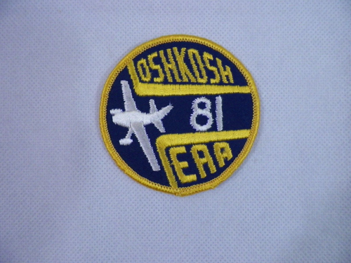 Vintage 1981 EAA Oshkosh WI Air Show Patch Experimental Aircraft Ass. Flugzeug Pilot - Bild 1 von 2