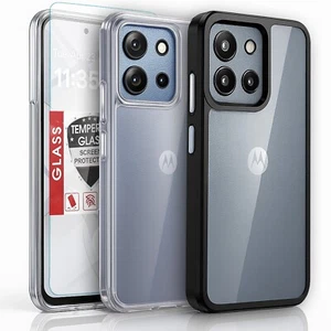 Pour Motorola Moto G Power 2025 Couverture de téléphone cas Shockproof Slim + Verre d'écran