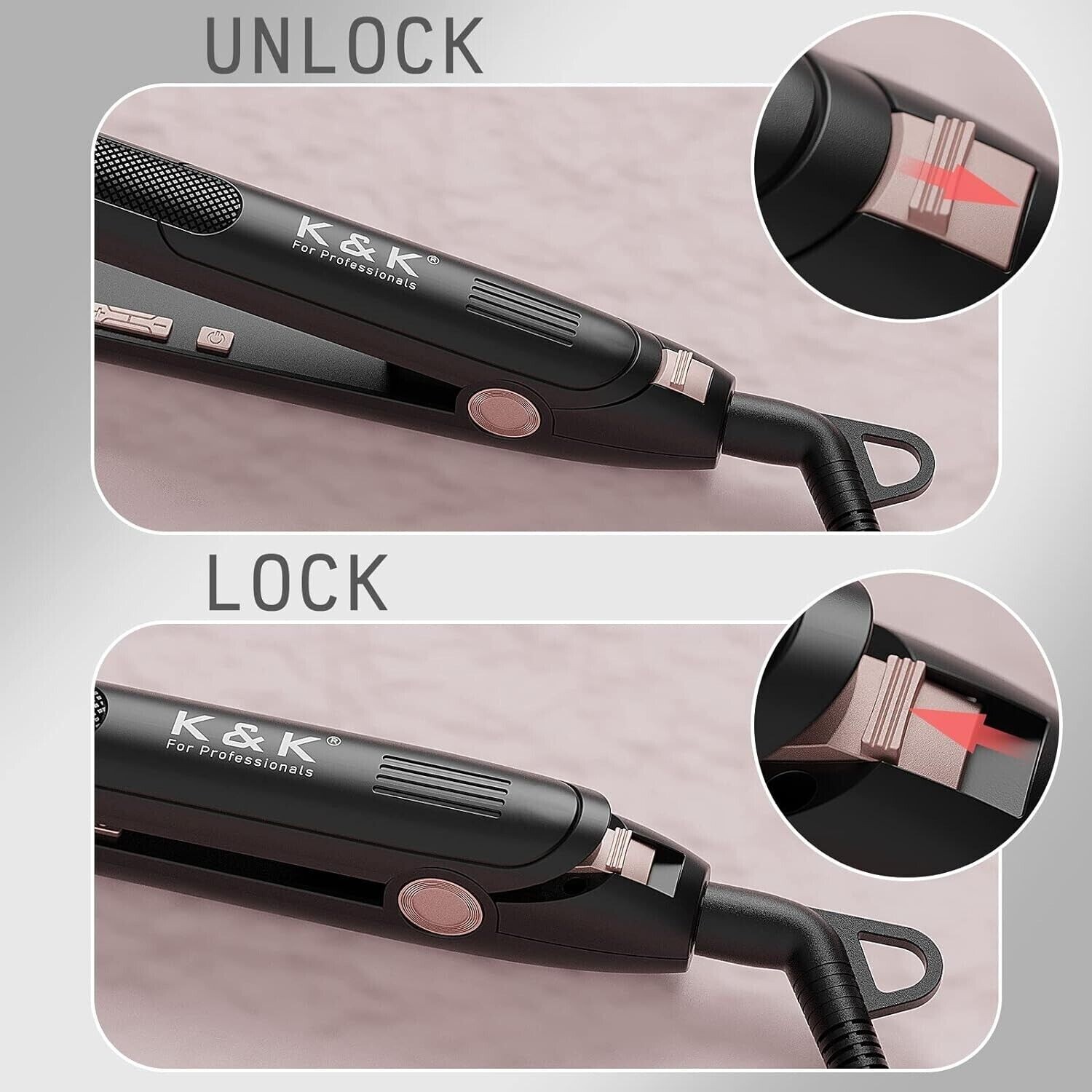 Mini Hair Straighteners and Curler 2 in 1 Pencil Thin Small Titanium