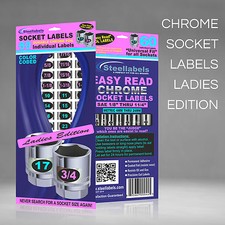2 Chrome Socket Labels Ladies Edition Color Coded For Easy Read 60 Stickers 2 Chrome Socket Labels Ladies Edition Color Coded For Easy Read 60 Stickers