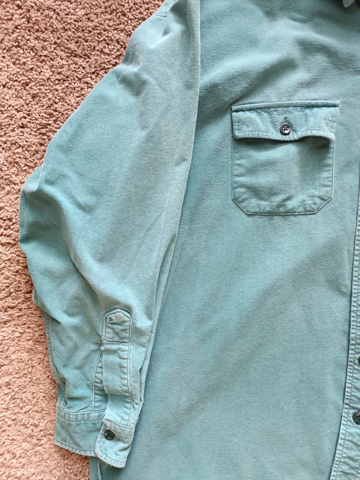 L.L. Bean Button Down Shirt Mens Size 20 Tall Green Long Sleeve 