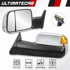 Pair Chrome Power Glass Towing Mirrors For 1994-1997 Dodge Ram 1500 2500 3500 Pair Chrome Power Glass Towing Mirrors For 1994-1997 Dodge Ram 1500 2500 3500