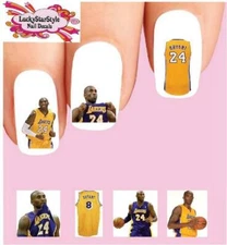 Waterslide Nail Decals Set of 20 - Kobe Bryant Lakers Assorted