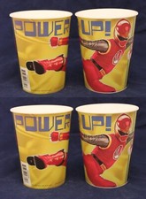4-SET POWER RANGERS PLASTIC TUMBLERS 16 Oz Child Boys Red Ninja Movie MMPR NEW