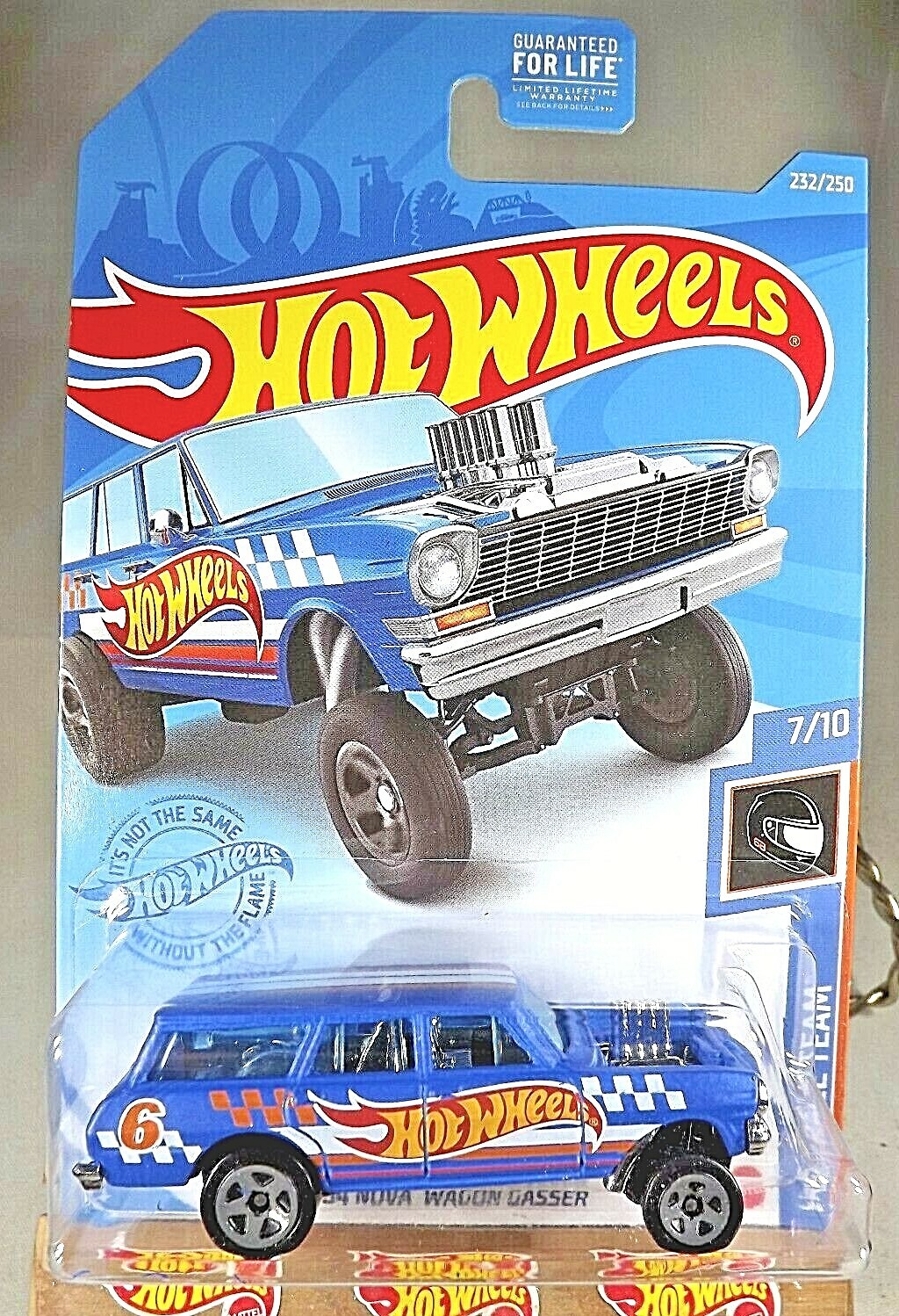 2021 Hot Wheels #232 HW Race Team 7/10 '64 NOVA WAGON GASSER Blue w/Gray 5 Spoke
