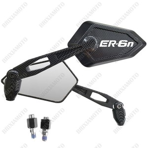 RETROVISEURS STREET CARBON LOOK LOGO BLANC KAWASAKI ER6N ER6-N ER6 N NAKED