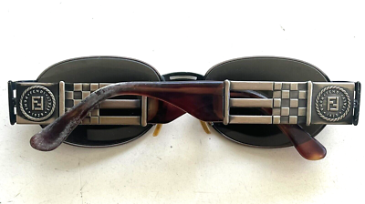 Vintage Fendi Sunglasses SL 7028 COL 518 Mod Checkered Bronze Tone
