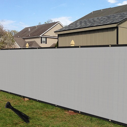 4' 5' 6' 8' Fence Privacy Screen Gray Windscreen Fabric Shade Cover Garden Pool - Picture 1 of 14
