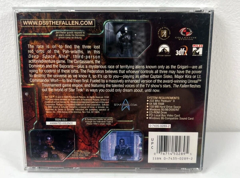 Star Trek: Deep Space Nine: The Fallen - Computer PC Windows - disc + jewel case - Image 2 of 3