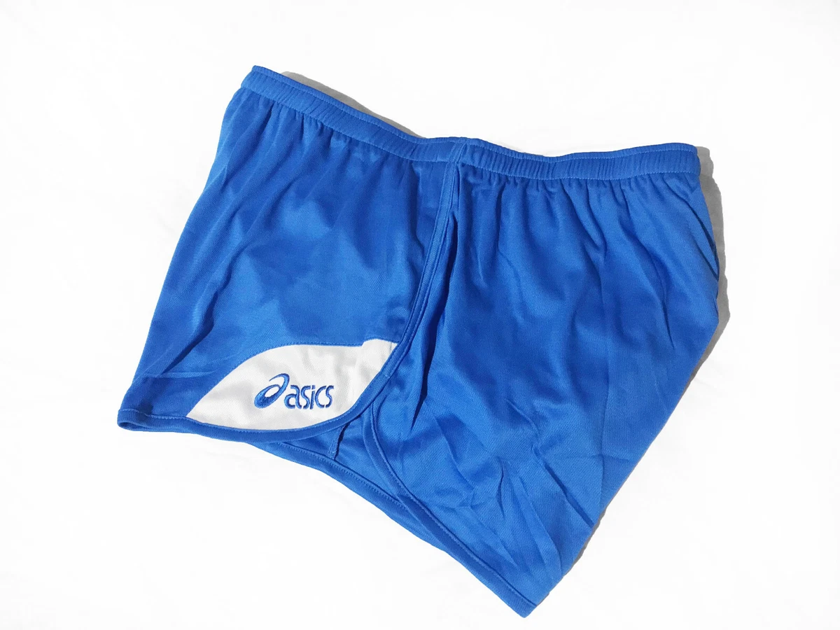 Vintage Asics Glanz Shiny Nylon Vintage Retro Sprinter Shorts Blue Sz M eBay