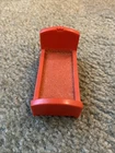 Vintage Fisher Price Play Family Castle#993 Red Single Bed Prince Princess