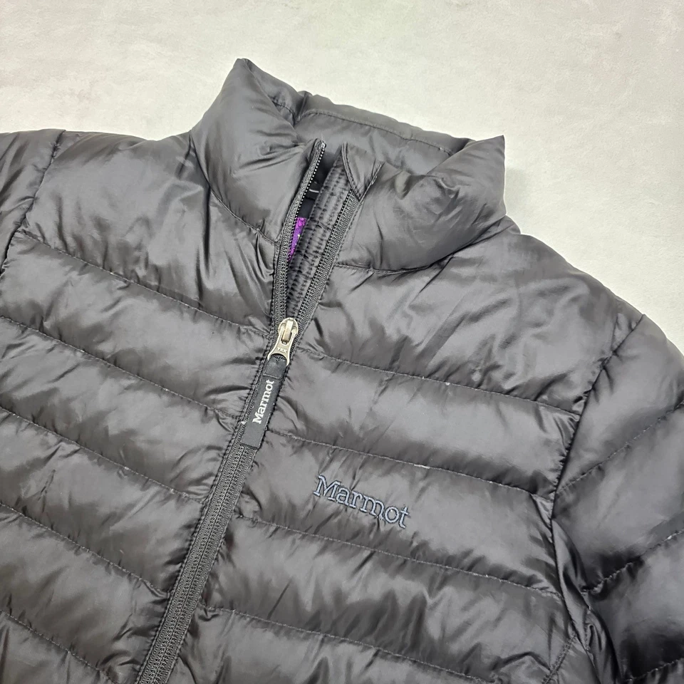 Marmot Down Puffer Jacket Kids Girls Medium Black 700 Fill Insulated - Image 4 of 4