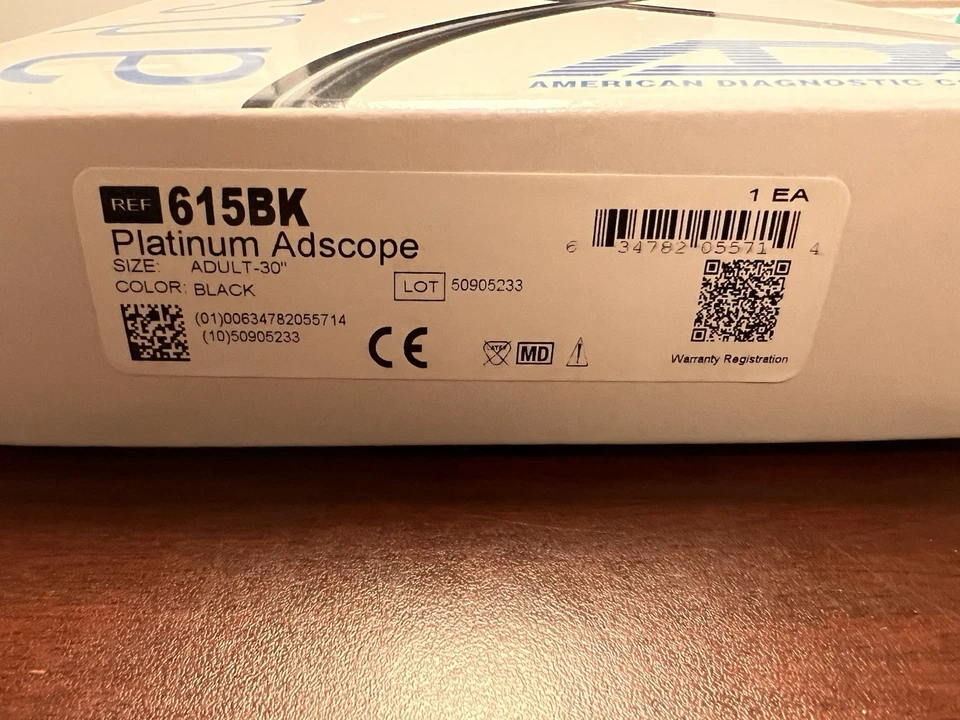 Estetoscopio clínico esculpido en platino ADC 615BK Adscope modelo 615 Foto 2 de 3