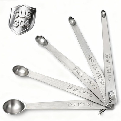 Mini Measuring Spoons Set, 18/8 Stainless Steel Teaspoon for Cooking and Baking,