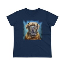 Dogue de Bordeaux Fine Art Painting Women's Midweight Cotton Tee