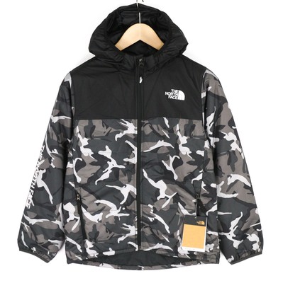 The North Face Printed Reactor Insulated Junge Jacke L mit Kapuze Tarnfarbe Logo