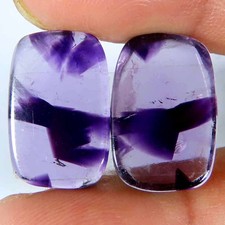 Coppia di cuscini cabina abbinati 18,20 ct.100% ametista stella naturale 11x1...