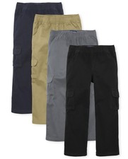 The Children's Place Boys Pull on Cargo Pants,Black/Flax/Gray Steel/New Navy ...